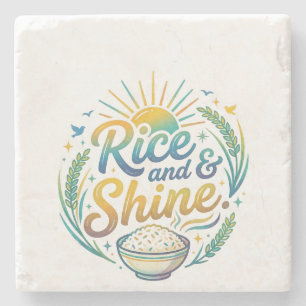 Rijst en Shine Grappig Ontbijt T-Shirt Stenen Onderzetter