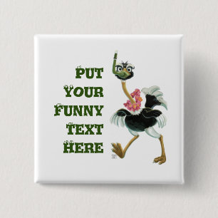 Rijst in de moeras vierkante button 5,1 cm