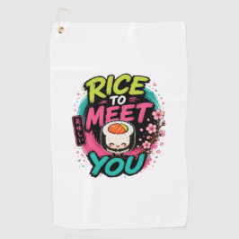 Rijst om je te ontmoeten – Cute Kawaii Sushi Desig Golfhanddoek