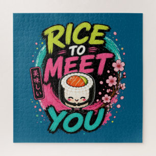 Rijst om je te ontmoeten – Cute Kawaii Sushi Desig Legpuzzel