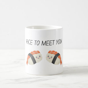 Rijst om je te ontmoeten Kawaii Sushi Koffiemok