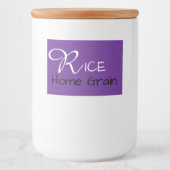 Rijst Voedselcontainer Label Etiket (Voorkant)