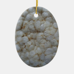 RijstCake, gezond voedsel, witte snack Keramisch Ornament
