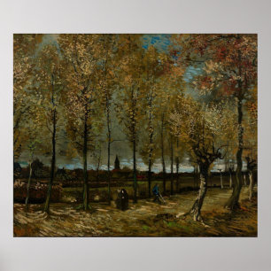 Rijstrook met populieren bij Nuenen - Van Gogh - c Poster