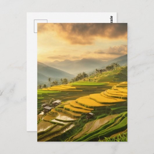 Rijstterrassen Zonsopgang Briefkaart (Voorkant / Achterkant)