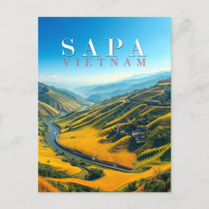 Rijstvelden in Sapa, Vietnam Briefkaart