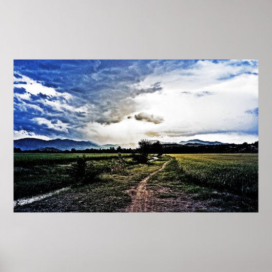 Rijstvelden onderweg poster (Voorkant)