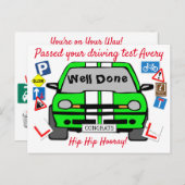 Rijtest geslaagd Gefeliciteerd Briefkaart (Voorkant / Achterkant)