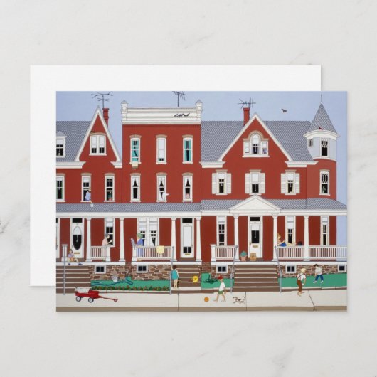 Rijtjeshuizen Ansichtkaart Briefkaart (Voorkant / Achterkant)