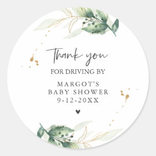 Rijvaardigheid en het gebruik van Baby shower Gree Ronde Sticker