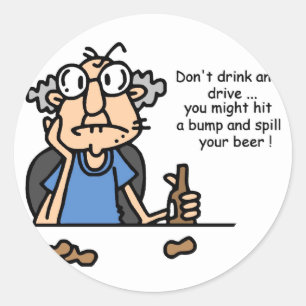 Rijvaardigheid en het gebruik van Drink voertuigen Ronde Sticker