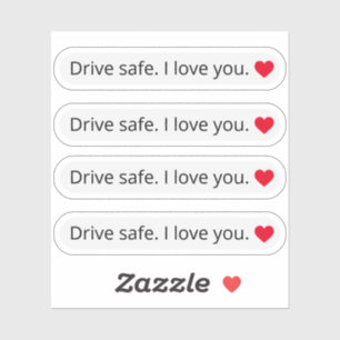 Rijveilig Ik hou van je achteruitkijkspiegelfamili Sticker