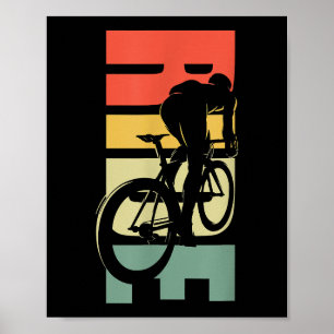 Rijwielfietsen op de weg poster