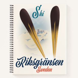 Riksgränsen Zweden Ski reizen kunst Canvasprint Notitieboek
