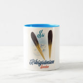 Riksgränsen Zweden Ski Tweekleurige Koffiemok (Center)