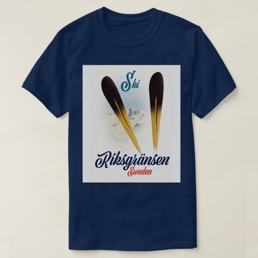 Riksgrnsen Sweden Ski poster T-shirt (Design voorkant)