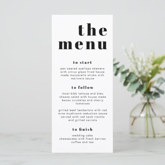 RILEY Bold Modern Retro Long Mangeons Carte Menu (Debout devant)