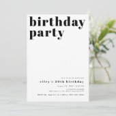 RILEY Modern Bold Contemmodern Birthday Party Kaart (Staand voorkant)