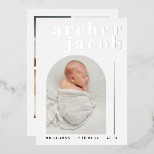 RILEY Modern Folie Arch Foto Baby Aankondiging