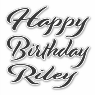 Riley Nom Prénom autocollant noir Anniversaire