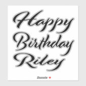 Riley Nom Prénom autocollant noir Anniversaire (Feuille)