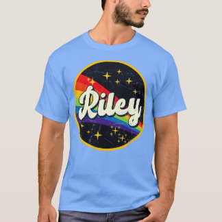 Riley regenboog in ruimte grunge stijl t-shirt