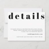 RILEY Retro Bold Modern Mariage Détails Carte (Devant)