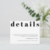 RILEY Retro Bold Modern Mariage Détails Carte (Debout devant)