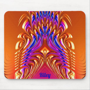 RILEY ~ Zany Hot Sinaasappel, blauw, Paarse en roz Muismat