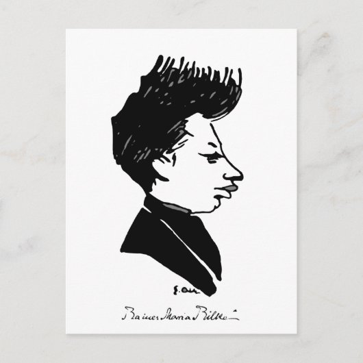 Rilke Caricature Briefkaart (Voorkant)