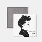 Rilke - Karikatuur Magneet (Voorkant / Achterkant)