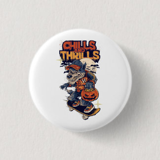 Rillingen en Thrills Skater Weerwolf Ronde Button 3,2 Cm