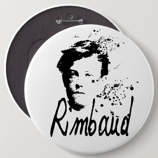 RIMBAUD-portret rond Button (Voorkant /achterkant)