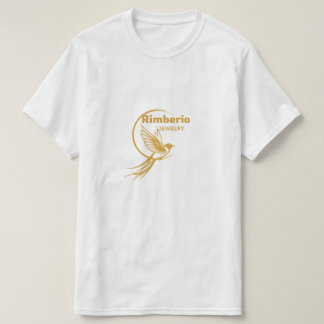 Rimberio Sieraden Luxe Gouden Vogel Logo - Elegant T-shirt