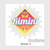 Rimini Emilia-Romagna Italië Retro Sunset  Sticker (Vel)