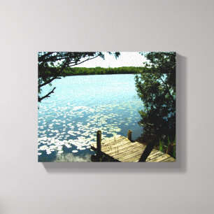 Rimpelingen op het meer verpakte canvas afdruk