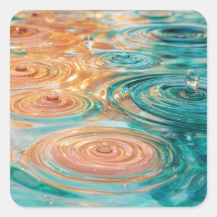 Rimpels van Tranquiliteit Abstract Water Harmonie Vierkante Sticker