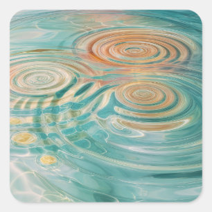 Rimpels van Tranquiliteit Abstracte Waterharmonie Vierkante Sticker