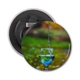 "Rimpels van Verfrissing: De Textuur van het glasw Button Flesopener