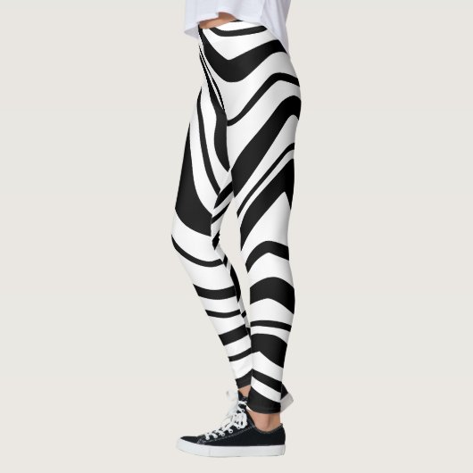 Rimpels Zwart en Wit Leggings (Links)