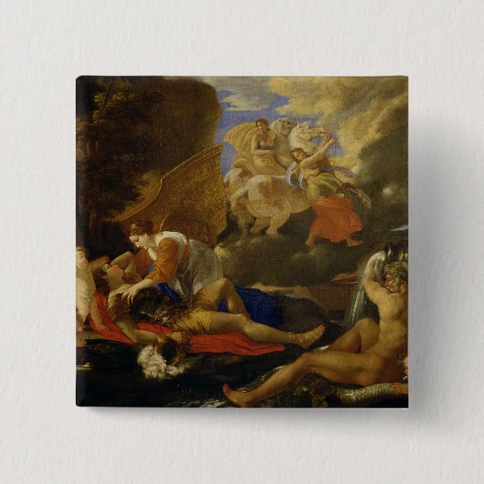 Rinaldo en Armida Vierkante Button 5,1 Cm (Voorkant)