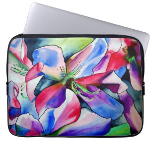 Rinbow Azalea waterverf kunst schilderij Laptop Sleeve