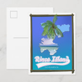Rinca eiland Indonesië reiskaart Uitnodiging Briefkaart (Voorkant / Achterkant)