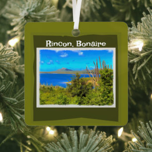 Rincon, Bonaire Aquarel Metalen Ornament