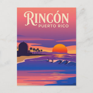 Rincón Zonsondergangen bij Domes Beach Puerto Rico Briefkaart