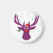 Rindeer Chrismas Small, Aimant Rond De 3,2 Cm (Devant)