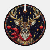 Rindeer en verre tendu, étoiles et ornements (Verso)