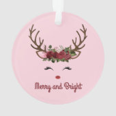 Rindeer et Fleurs Joyeux et lumineux sur Cera rose (dos)