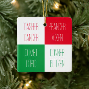 RINDEER NOMS Ornement Carré en céramique