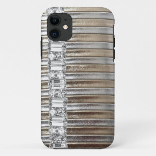Rinestones Silver & Gold faux Leather IPHONE CASE